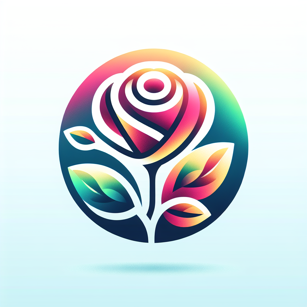 A logo for a natural beauty site inspired by the essence of roses, representing a fresh and radiant aesthetic with a touch of nature and elegance.